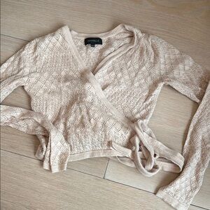 Majorelle Beige Wrap Sweater, S